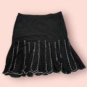 Express Black A-Line Beaded Skirt